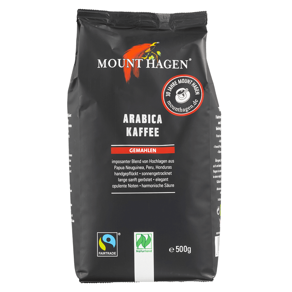 Bio Röstkaffee gemahlen 500g von Mount Hagen bei greenist de