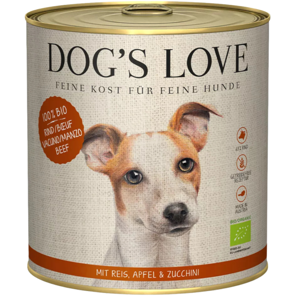 Dog´s Love Hunde Nassfutter Rind, 400 g Dose