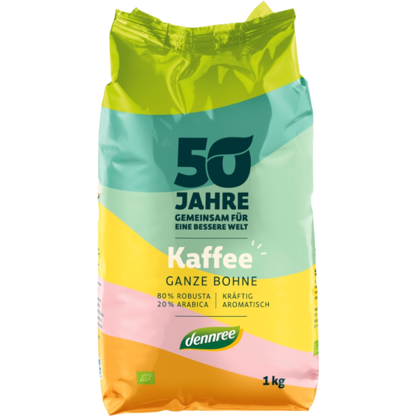 dennree Bio Arabica, ganze Bohne, 1kg