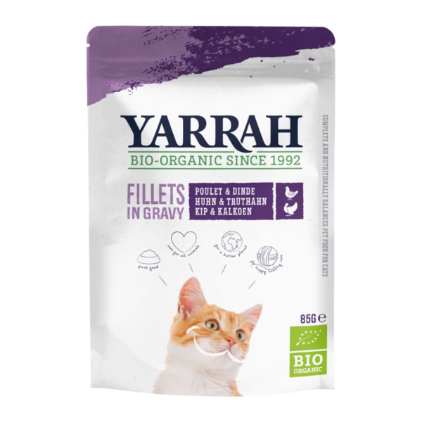 Yarrah Bio-Katzenfutter Filets mit Truthahn in soße