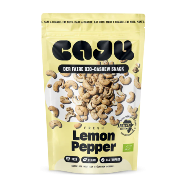 caju Bio Cashew Snack Lemon Pepper