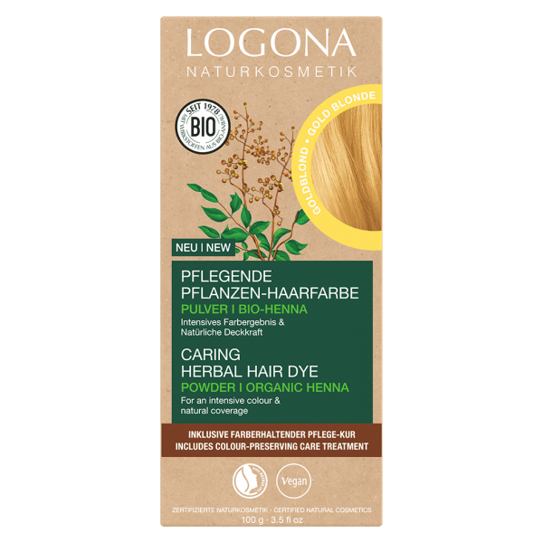 Goldblond von Logona Pulver bei Pflanzen-Haarfarbe