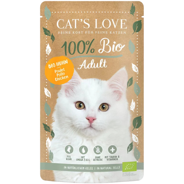 CAT&#039;S LOVE Katzen Nassfutter Huhn, 100 g Beutel