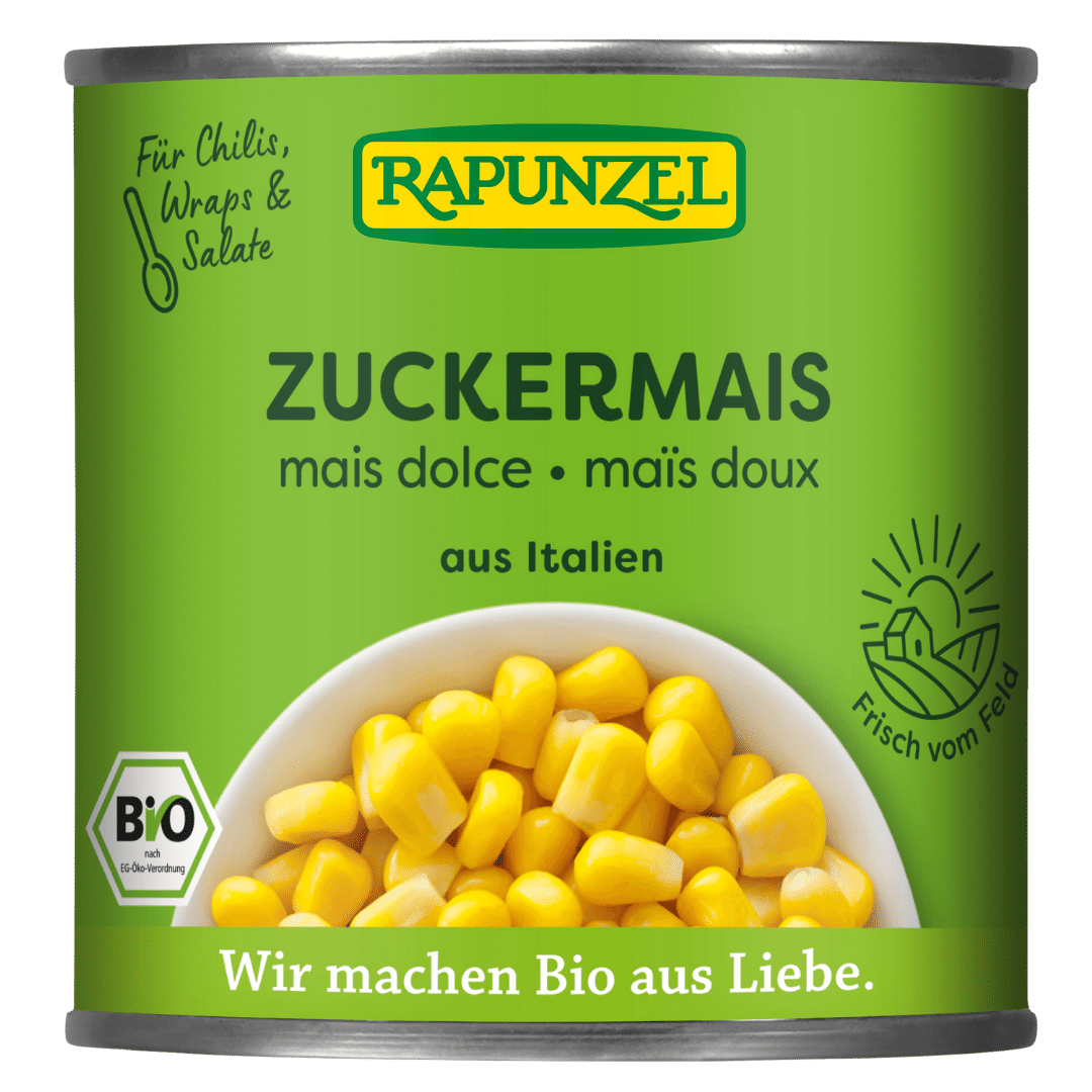 Bio Zuckermais in der Dose von Rapunzel bei greenist.de