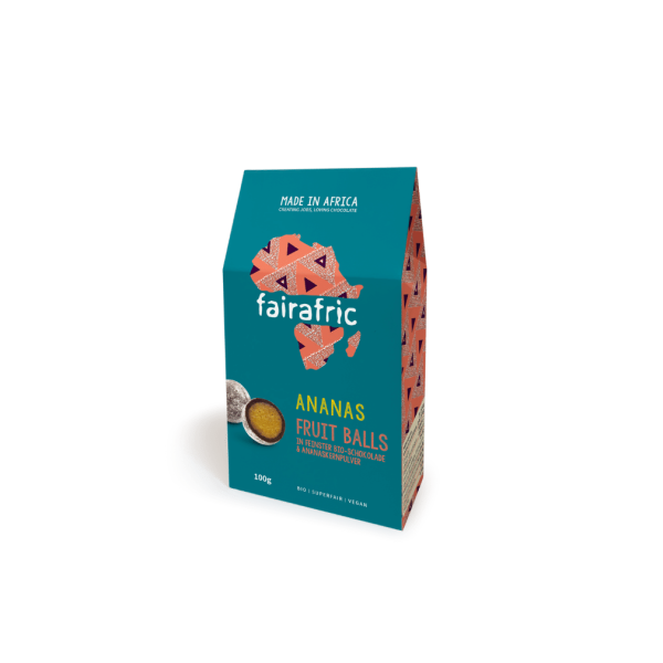 fairafric Bio Ananas Fruit Balls in feinster Schokolade