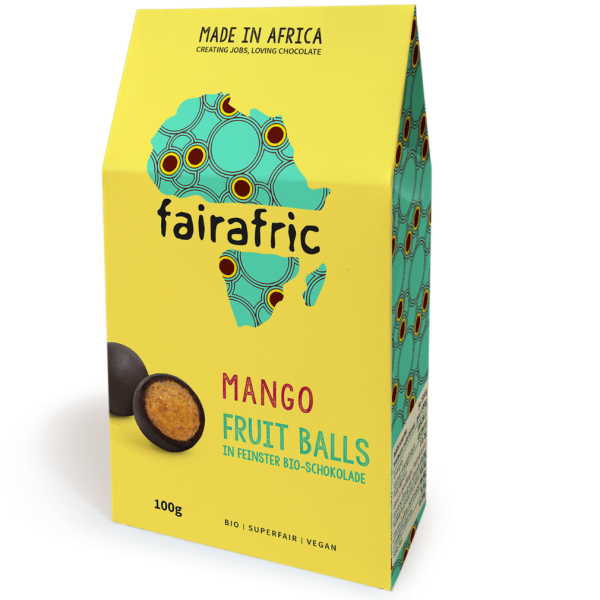 fairafric Bio Mango Fruit Balls in feinster Schokolade