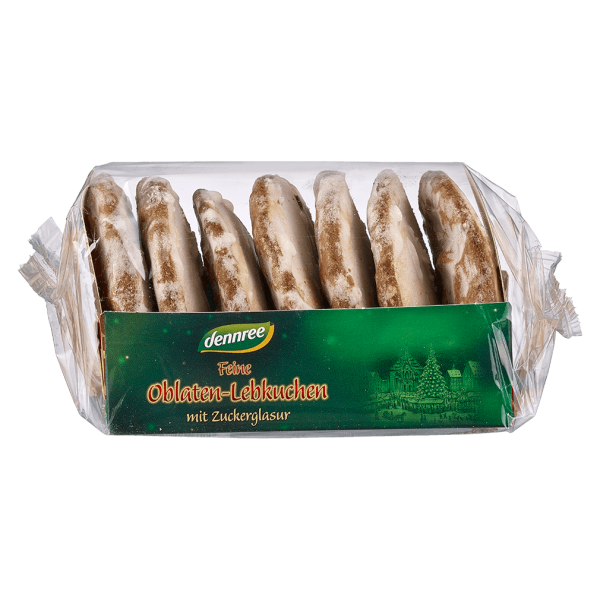 dennree Bio Feine Oblaten Lebkuchen glasiert