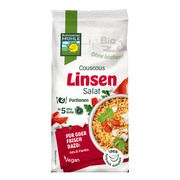 Bohlsener Mühle Bio Couscous Linsen Salat