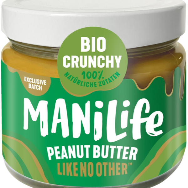 ManiLife Bio Erdnussbutter mit Erdnussstückchen