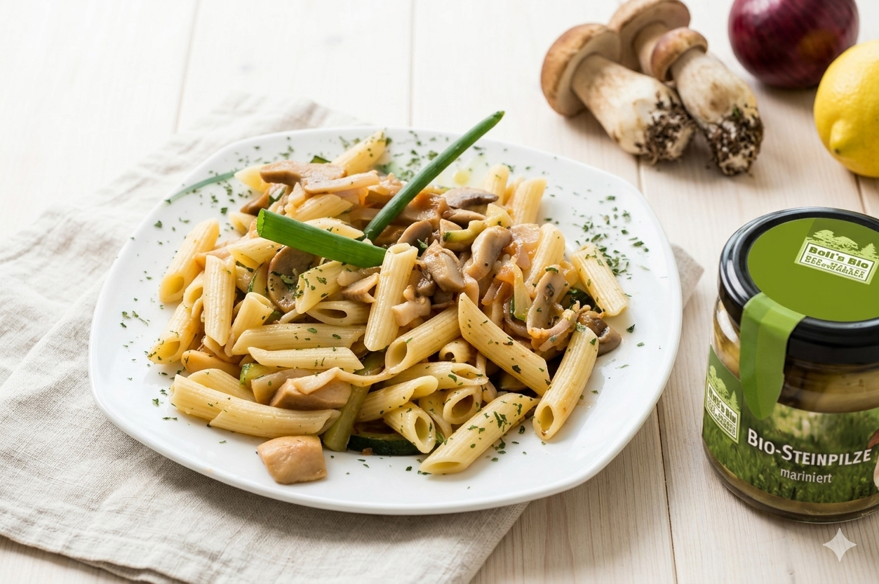 Steinpilz Rezept mit Penne